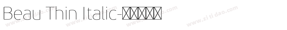 Beau Thin Italic字体转换